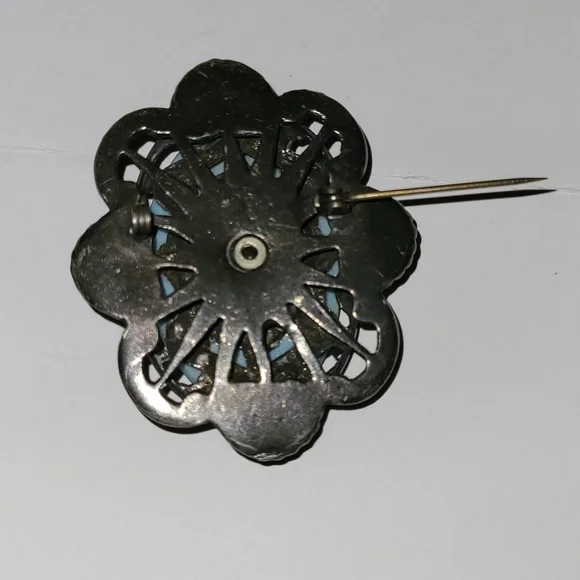 Vintage Neiger Bros Egyptian Revival Cameo Brooch Pin Czech Glass Antique EUC - Picture 4 of 7